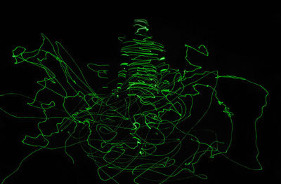 Light painting against black background