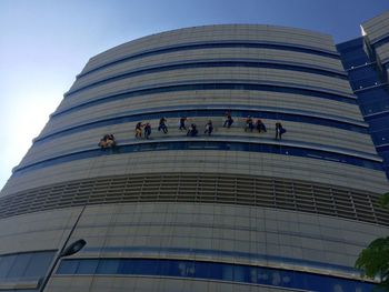 Low angle view of modern building against sky