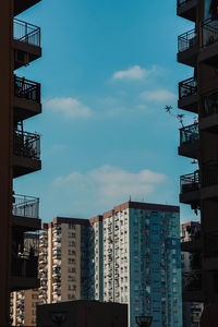 Low angle view of buildings in city