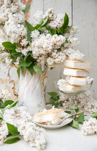 Close-up of flowers on table