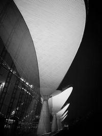 Low angle view of modern building against sky