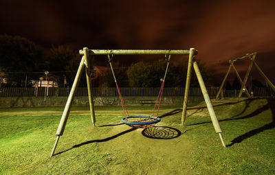 Empty swing in park