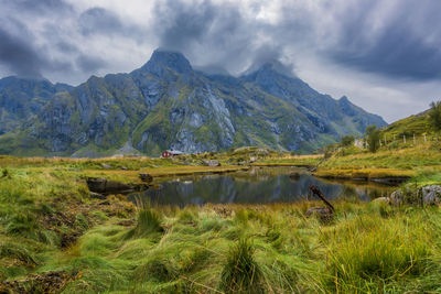 Scenic view of mountains against sky