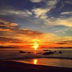 Scenic view of sea during sunset