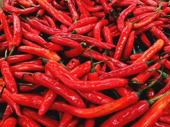 Full frame shot of red chili peppers for sale