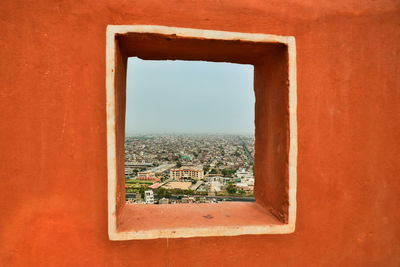 View of jaipur city through the heritage wall