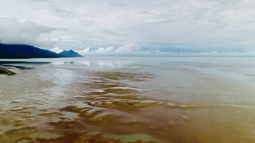 View of sea against cloudy sky