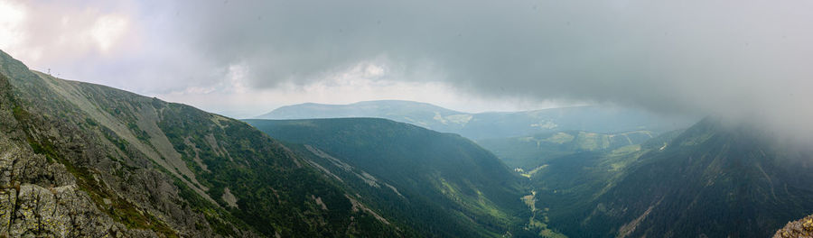 Panoramic view of mountains against sky