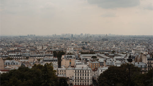 High angle view of buildings in city