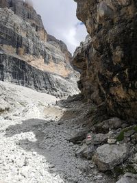 Scenic view of rocky mountains against sky