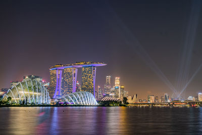 Illuminated city at night