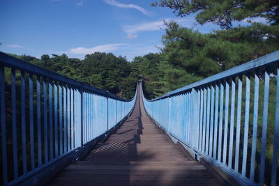 Blue footbridge view