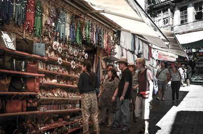 Market stall in city