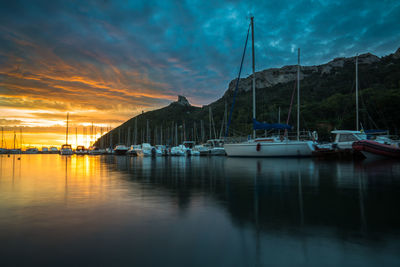 The iconic sella del diavolo at sunrise, cagliari, sardinia