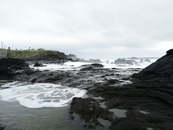 Scenic view of beach against sky