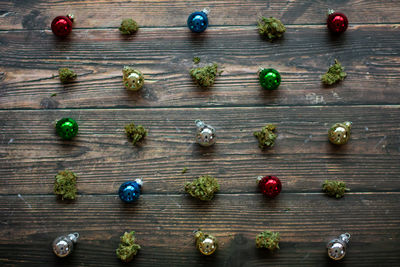 High angle view of fruits on table