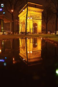 Illuminated street light at night