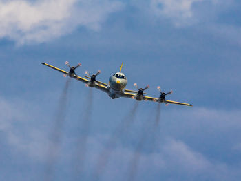 Low angle view of airplane in flight