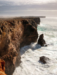 Cliffs in sagres. algarve, portugal.