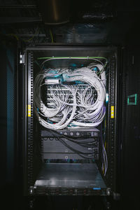 Bunch of cables in server room