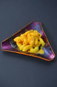 High angle view of food on table