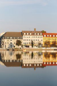 Reflection of buildings in water