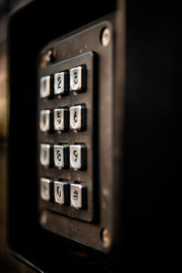Close-up of telephone