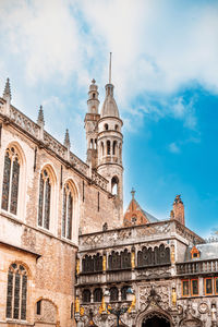 Low angle view of historic building against sky