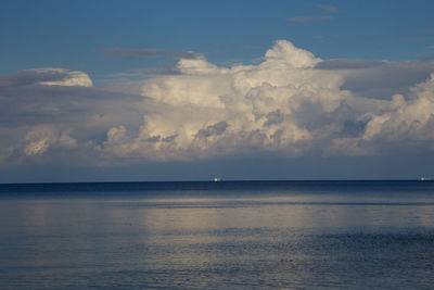 Scenic view of baltic sea against cloudy sky