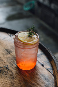 Close-up of drink on table