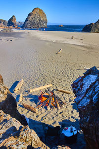 Scenic view of beach against sky