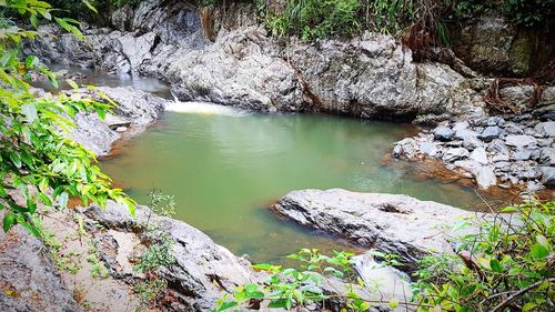 High angle view of river