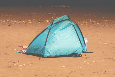 Tent on shore at beach