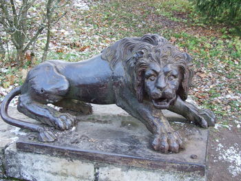 View of lion statue