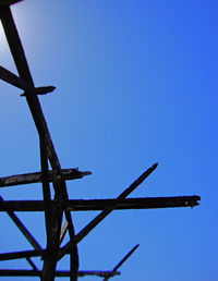 Low angle view of clear blue sky