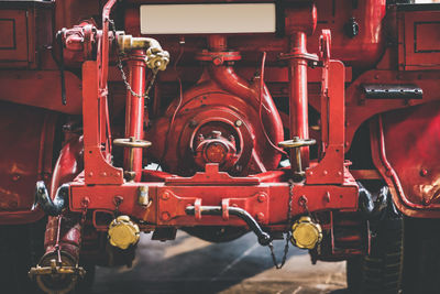 Close-up of red machinery