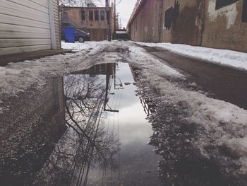 Reflection of buildings in water