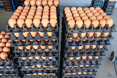 High angle view of food for sale