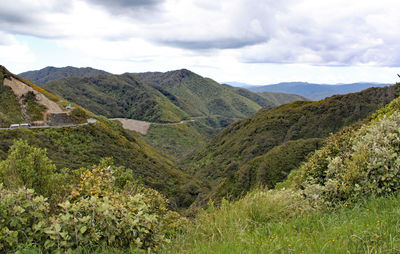 Scenic view of mountains against sky