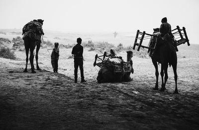 View of people on beach