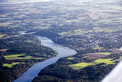 Aerial view of agricultural landscape