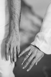 Close-up of couple hands