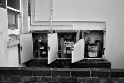 Gas meters on wall