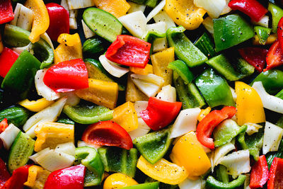 Full frame shot of chopped vegetables