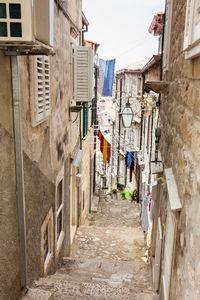 The beautiful steep alleys at the walled old town of dubrovnik