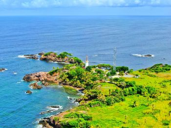 High angle view of sea against sky