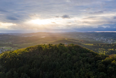 High angle view of landscape against sky