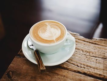 Coffee cup on table