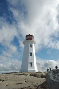 Low angle view of lighthouse against sky