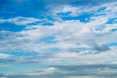 Low angle view of clouds in blue sky